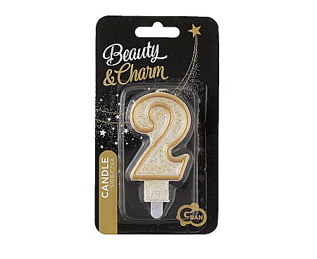 GOD LUMANARI TORT Number 2, gold outline, 6.5cm PF-SCZK2 [2]