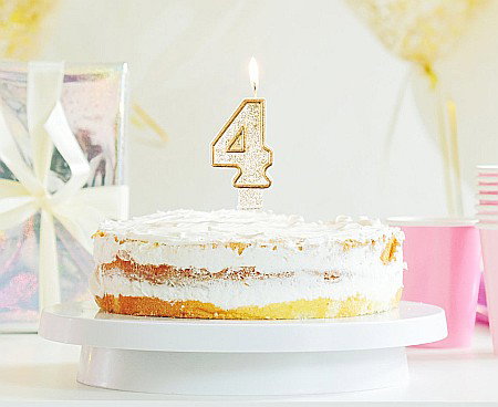 GOD LUMANARI TORT Number 4, gold outline, 6.5cm PF-SCZK4 [1]