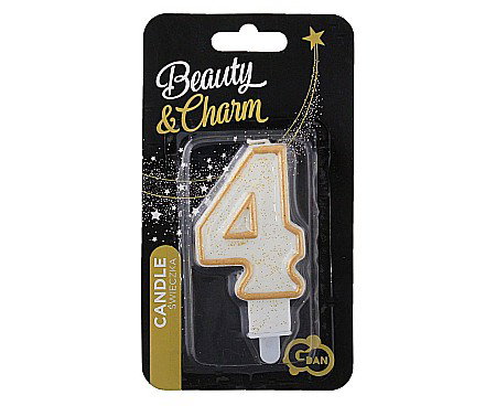 GOD LUMANARI TORT Number 4, gold outline, 6.5cm PF-SCZK4 [2]