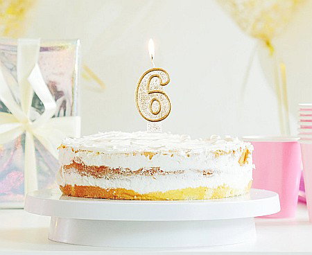 GOD LUMANARI TORT Number 6, gold outline, 6.5cm PF-SCZK6 [1]