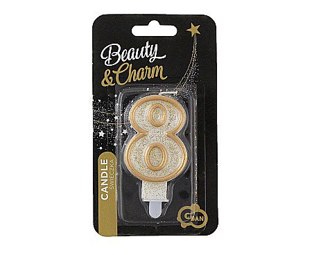 GOD LUMANARI TORT Number 8, gold outline, 6.5cm PF-SCZK8 [2]