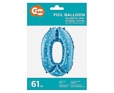 GOD BALON FOLIE ALUMINIU digit 0, 61cm, blue with stars HS-C26N0 [1]