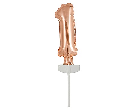 Baloane de Craciun si An Nou - GOD BALON FOLIE ALUMINIU with stick, Number 1, rose-gold, 13cm BC-5RZ1