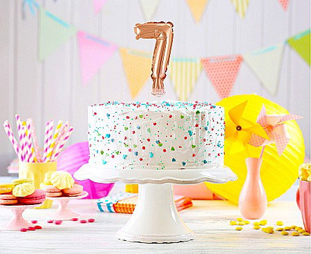GOD BALON FOLIE ALUMINIU with stick, Number 7, rose-gold, 13cm BC-5RZ7 [1]
