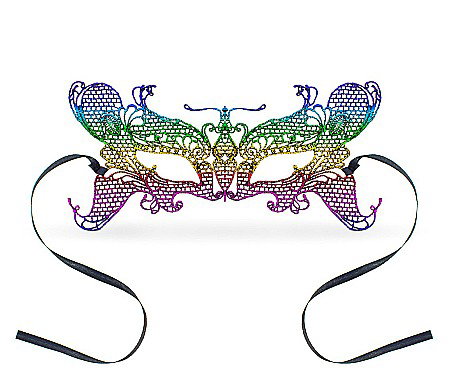 Ziua indragostitilor & Dragobete - GOD MASCA Lace mask, rainbow butterfly, 11.5 x 23.5cm MATM-YH