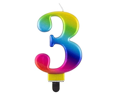 ARTICOLE PARTY - GOD LUMANARI TORT Number 3, galaxy, 8cm PF-SCG3