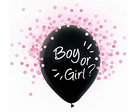 Baloane latex - GOD BALON LATEX BOY OR GIRL PINK CONFETTI 30CM 4/SET H12/BGR4