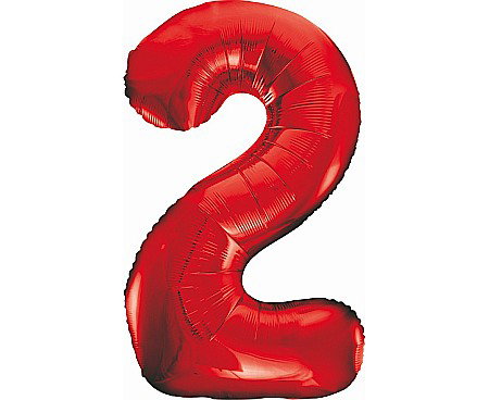 Baloane de Craciun si An Nou - GOD BALON FOLIE ALUMINIU Number 2, red, 85cm BC-HCW2