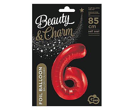GOD BALON FOLIE ALUMINIU Number 6, red, 85cm BC-HCW6 [1]