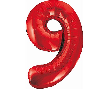 Baloane de Craciun si An Nou - GOD BALON FOLIE ALUMINIU Number 9, red, 85cm BC-HCW9