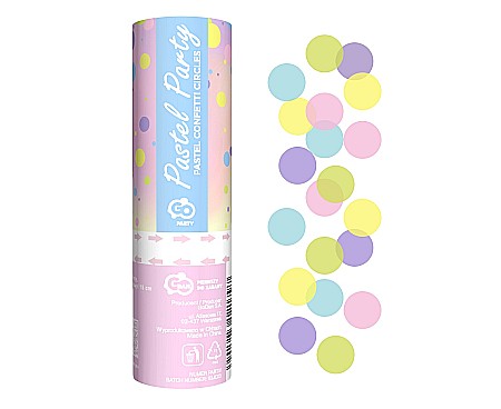 Confetti - GOD CONFETTI Confetti cannon Pastel Party, multicolour paper circles, 15cm JC-KPPP15