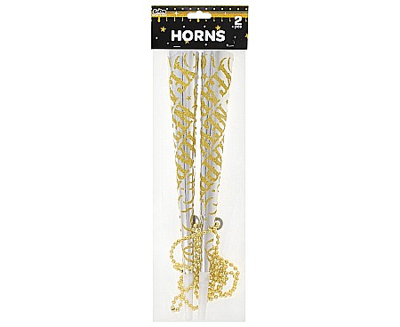 GOD TROMPETA DIN HARTIE PARTY Happy New Year, chain, silver with glitter 2/set PF-THNYS [1]