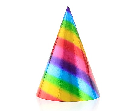 ARTICOLE PARTY - GOD COIF DIN CARTON Rainbow Metallic, 15cm 6/SET PF-CPTE