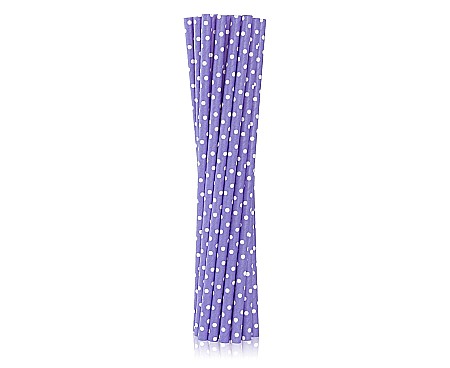 Color dots - GOD PAIE DIN HARTIE PENTRU BAUTURI purple in white dots, 19.7cm, 12/set RP-FG12