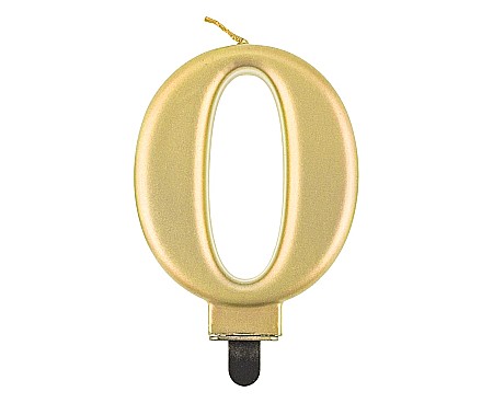 Lumanari tort, Confetti - GOD LUMANARE TORT Number 0, metallic gold, 8cm PF-SCZ0