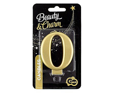 GOD LUMANARE TORT Number 0, metallic gold, 8cm PF-SCZ0 [1]