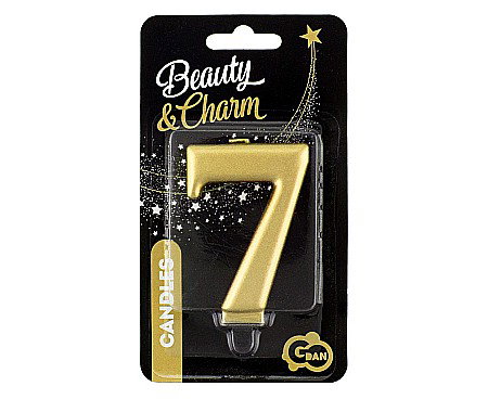 GOD LUMANARI TORT Number 7, metallic gold, 8cm PF-SCZ7 [1]