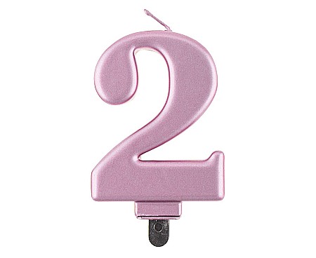ARTICOLE PARTY - GOD LUMANARI TORT Number 2, metallic rose gold, 8cm PF-SCRZ2
