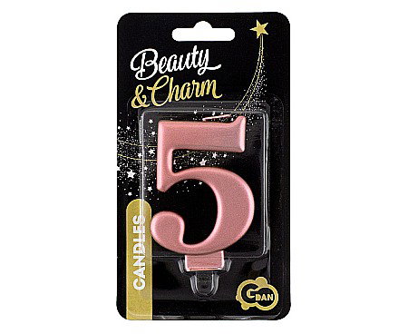 GOD LUMANARI TORT Number 5, metallic rose gold, 8cm PF-SCRZ5 [1]