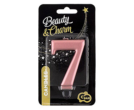 GOD LUMANARI TORT Number 7, metallic rose gold, 8cm PF-SCRZ7 [1]