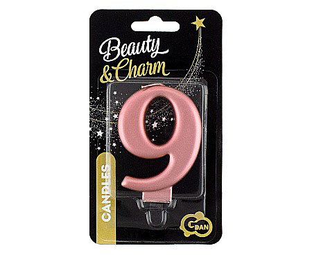GOD LUMANARI TORT Number 9, metallic rose gold, 8cm PF-SCRZ9 [1]