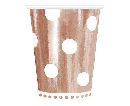 Color dots - GOD PAHARE CARTON Polka Dots, rose gold, 266ml 6/set PF-KGRG
