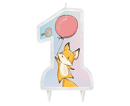 ARTICOLE PARTY - GOD LUMANARE TORT 1st Birthday candle, Fox, 13cm PF-SHBL
