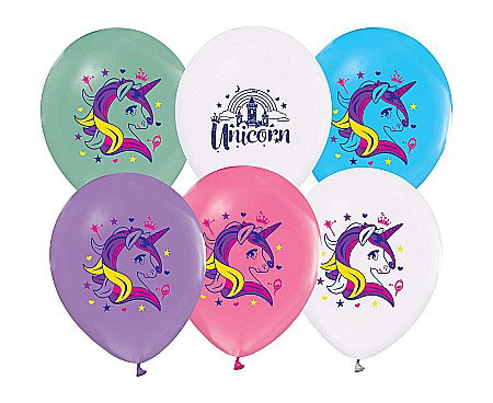 Baloane latex - GOD BALOANE LATEX Unicorns, 30cm, 5/set GZ-JED5
