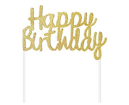GOD DECORATIUNI PENTRU TORT Happy Birthday, gold, 11*14cm PF-DPHZ [2]