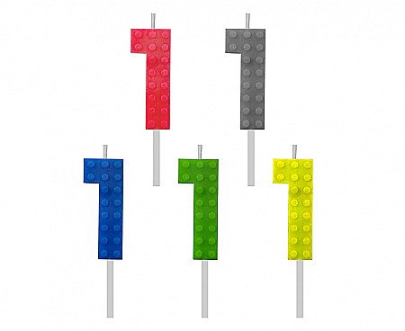 LUMANARE TORT Number 1, brick/model constructie, 5.5cm 7C-SUK1 [1]