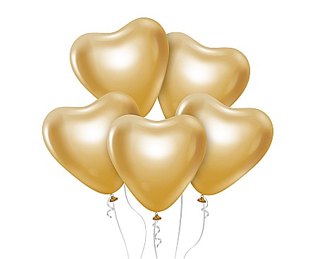 Baloane latex - GOD BALOANE LATEX B&C, 30cm, platinum gold hearts, 6/set CB-S6LZ
