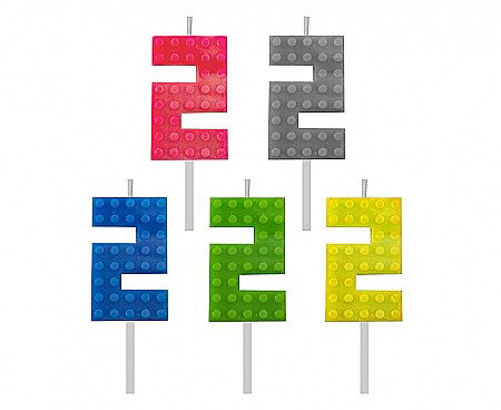 LUMANARE TORT Number 2, brick/model constructie, 5.5cm 7C-SUK2 [5]