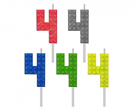 LUMANARE TORT Number 4, brick/model constructie, 5.5cm 7C-SUK4 [1]