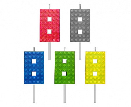 LUMANARE TORT Number 8, brick/model constructie, 5.5cm 7C-SUK8 [1]