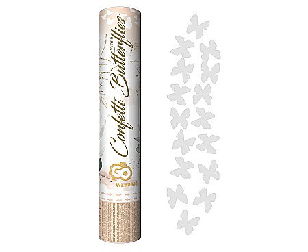 Confetti - GOD CONFETTI Confetti cannon White Butterflies, 30cm KP-BM30