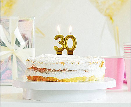GOD LUMANARE TORT Number 30, metallic gold, 8cm PF-SCZ30 [2]