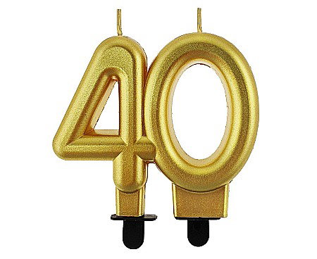 ARTICOLE PARTY - GOD LUMANARE TORT Number 40, metallic gold, 8cm PF-SCZ40