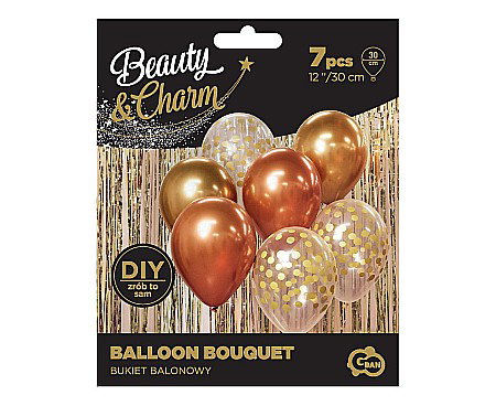 GOD BALOANE Balloon Bouquet B&C, 30cm, gold and cooper 7/set BB-ZLM7 [1]