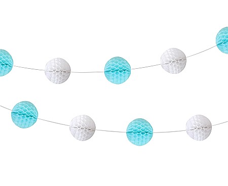 DE SEZON - GOD GHIRLANDA HARTIE B&G Pom pom, Baby Boy, light blue, 250cm QT-GKJN