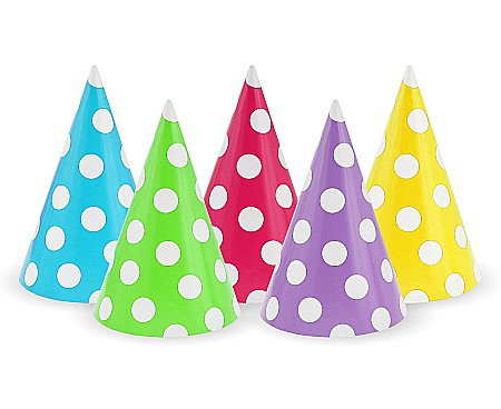Coifuri/ Suflatori - GOD COIF DIN CARTON Polka Dots, 16cm, 5/set PF-CPG5