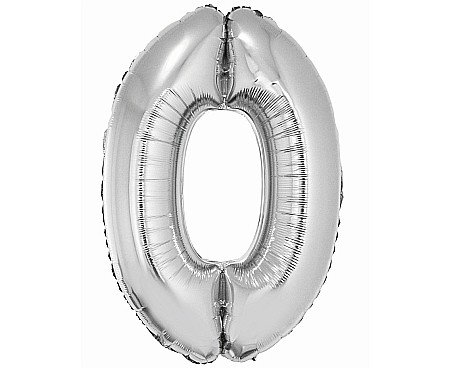 Baloane si accesorii - GOD BALON FOLIE ALUMINIU Smart, digit 0, 76cm, silver CH-SSR0