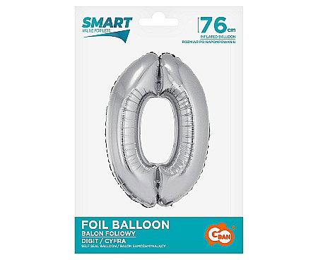 GOD BALON FOLIE ALUMINIU Smart, digit 0, 76cm, silver CH-SSR0 [1]