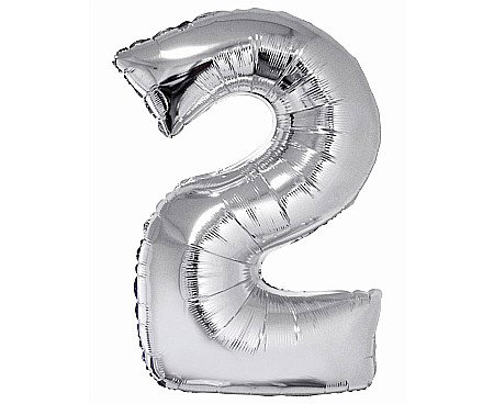 Baloane si accesorii - GOD BALON FOLIE ALUMINIU Smart, digit 2, 76cm, silver CH-SSR2