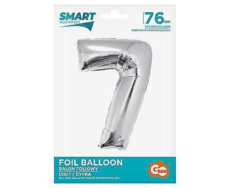 GOD BALON FOLIE ALUMINIU Smart, digit 7, 76cm, silver CH-SSR7 [1]