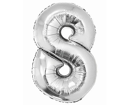 Baloane si accesorii - GOD BALON FOLIE ALUMINIU Smart, digit 8, 76cm, silver CH-SSR8