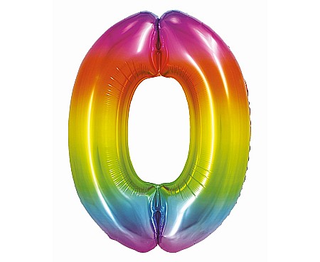 Baloane si accesorii - GOD BALON FOLIE ALUMINIU SMART 0 RAINBOW 76CM CH-STC0