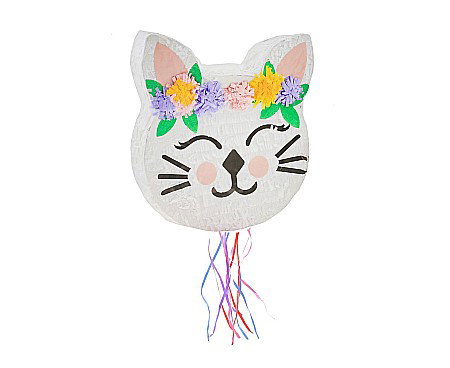 ARTICOLE PARTY - GOD PINATA PARTY CAT WITH FLOWERS 33*35*7.5CM WM-PKKW
