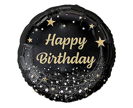 GOD BALON FOLIE ALUMINIU B&C Happy Birthday, black, 45cm FG-OHBC [1]