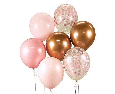 GOD BALOANE Balloon Bouquet B&C, 30cm, pink and copper, 7/set BB-RMD7 [0]