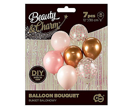 GOD BALOANE Balloon Bouquet B&C, 30cm, pink and copper, 7/set BB-RMD7 [1]
